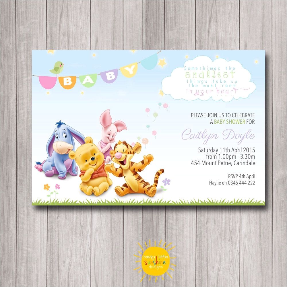 Eeyore Baby Shower Invitations Printable Custom Baby Shower Invitation Winnie the Pooh