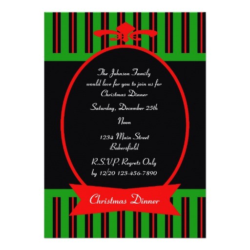 Elegant Christmas Dinner Party Invitations Elegant Christmas Dinner Party Invitation