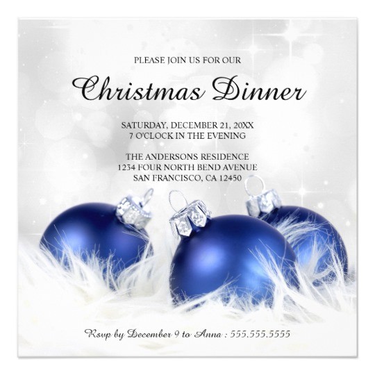 Elegant Christmas Dinner Party Invitations Elegant Christmas Dinner Party Invitations
