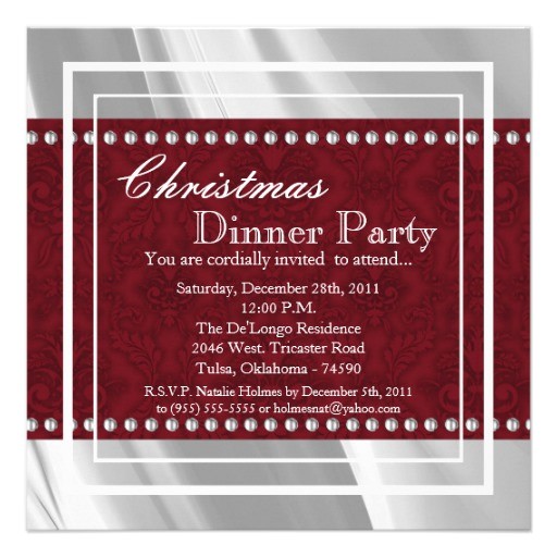 Elegant Christmas Dinner Party Invitations Elegant Holiday Christmas Dinner Party Invitation 5 25