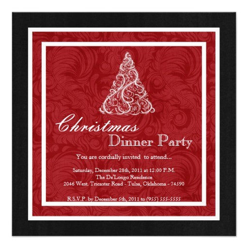 Elegant Christmas Dinner Party Invitations Elegant Holiday Christmas Dinner Party Invitation 5 25