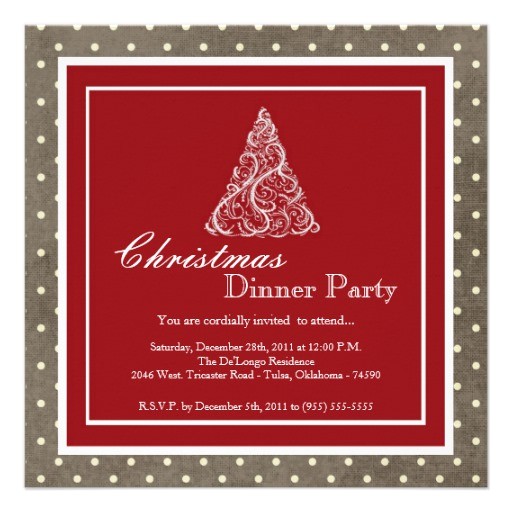 Elegant Christmas Dinner Party Invitations Elegant Holiday Christmas Dinner Party Invitation