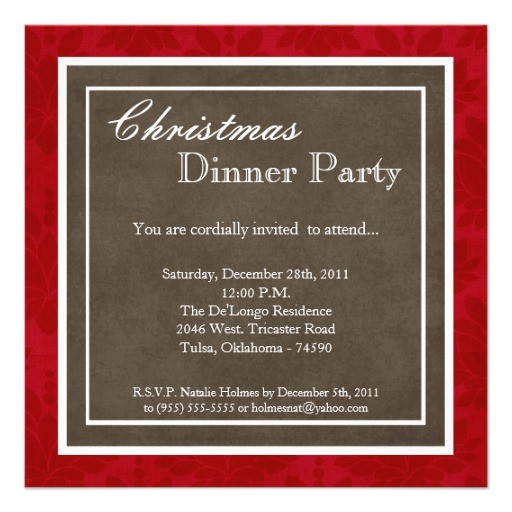 Elegant Christmas Dinner Party Invitations Elegant Holiday Christmas Dinner Party Invitation