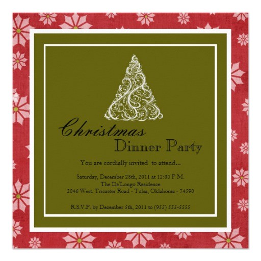 Elegant Christmas Dinner Party Invitations Elegant Holiday Christmas Dinner Party Invitation