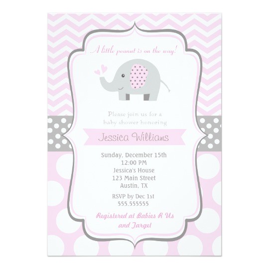 Elephant Baby Shower Invitations for Girls Elephant Baby Shower Invitations for Girl