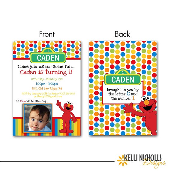Elmo Customized Birthday Invitations Custom Elmo Invitation Children S Elmo by Kellinichollsdesigns