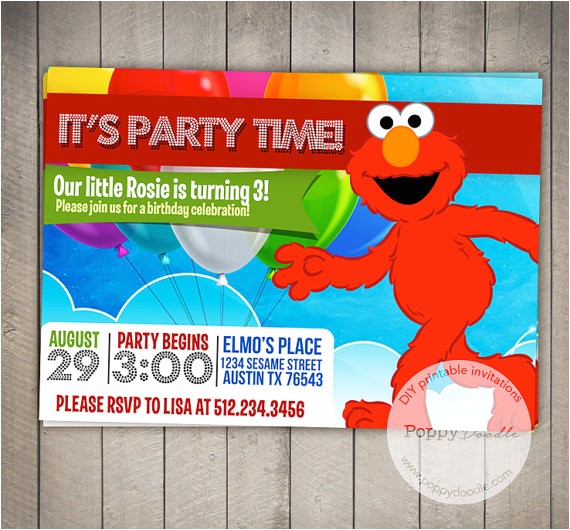 Elmo Customized Birthday Invitations Elmo Custom Printable Birthday Invitation