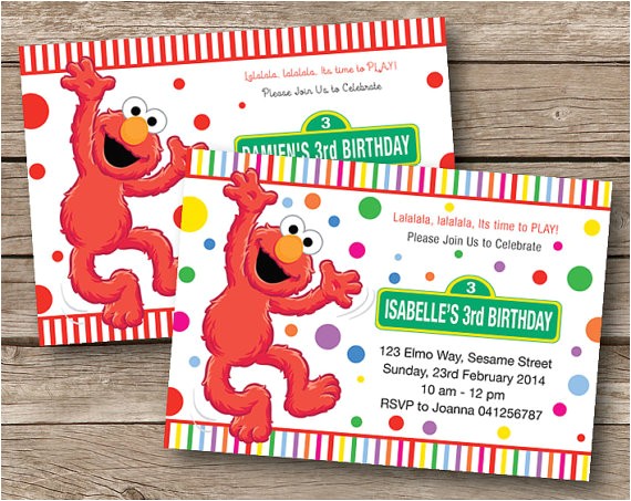 Elmo Customized Birthday Invitations Elmo Invitation Birthday Party Personalized by Redapplestudio