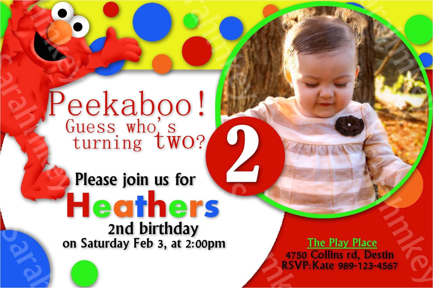 Elmo Customized Birthday Invitations Elmo Party Invitations