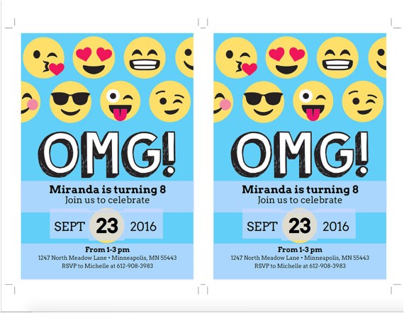 Emoji Birthday Invitation Template Emoji Invitation Template songwol E F96