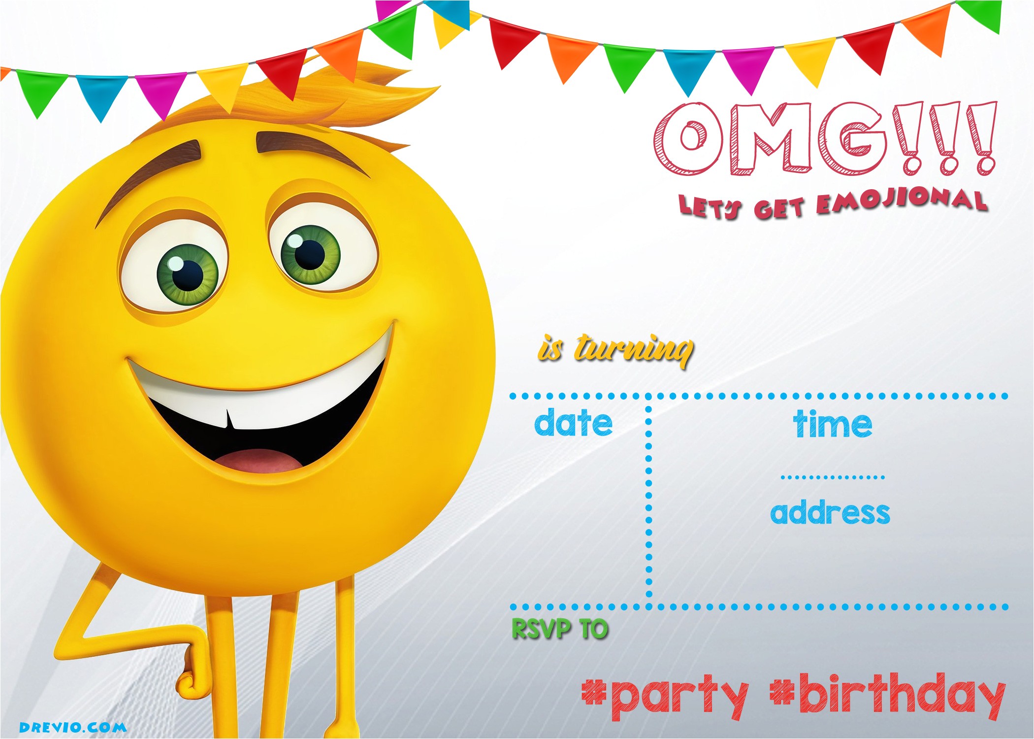 Emoji Birthday Invitation Template Free Printable Emoji Invitation Template