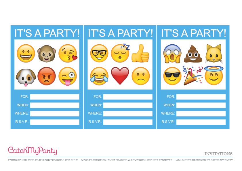 Emoji Birthday Invitations Free Printable Free Emoji Party Printables