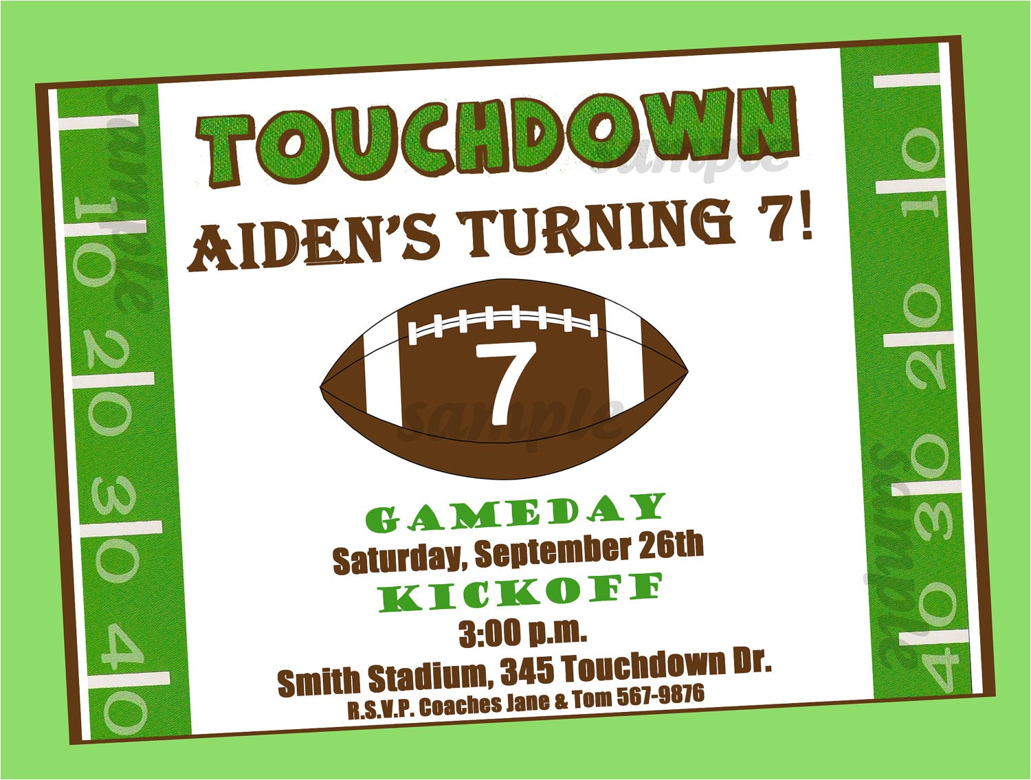 End Of Football Season Party Invitation Wording Football Invitation Printable or Printed with Free Shipping