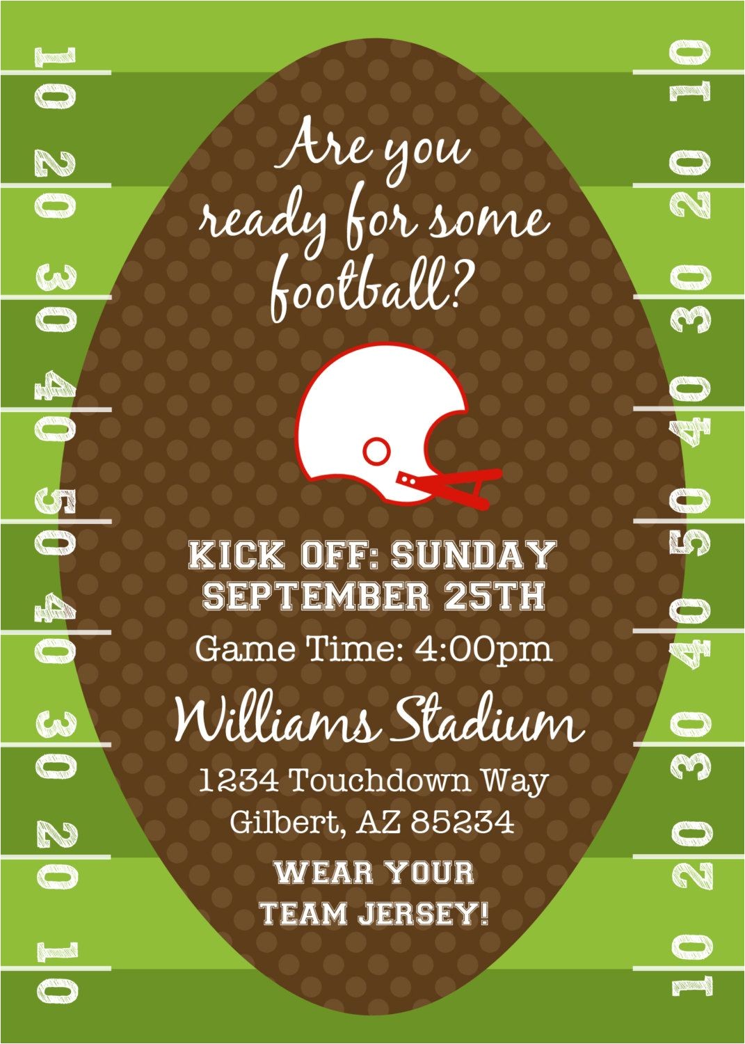 End Of Football Season Party Invitation Wording Football or Tailgating Birthday Party or Shower