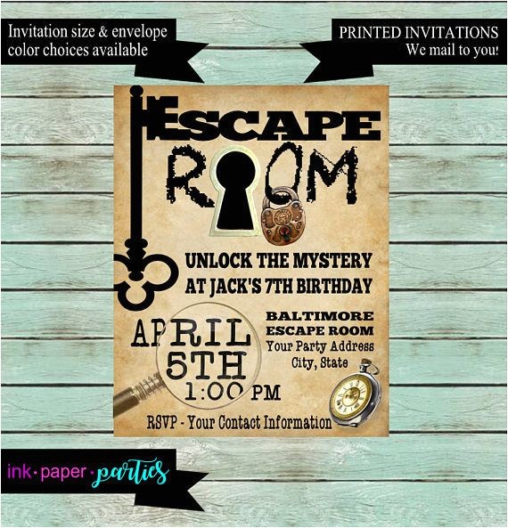 Escape Room Party Invitation Printable Escape Room Mystery Puzzle Birthday Party Invitations Escape Room Party Invitation Printable Escape Room Mystery Puzzle Birthday Party Invitations
