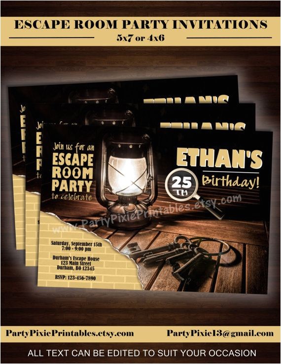 Escape Room Party Invitation Printable Instant Download Escape Room Party Invitations 5×7 4×6 Escape Room Party Invitation Printable Instant Download Escape Room Party Invitations 5×7 4×6