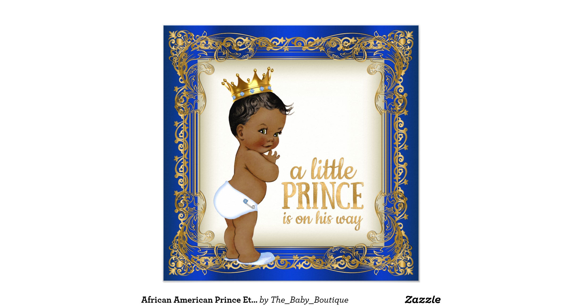 Ethnic Baby Shower Invitations Boy African American Prince Ethnic Boy Baby Shower Invitation