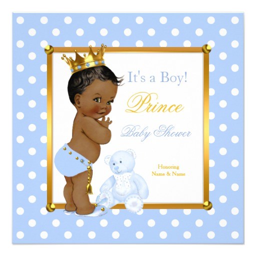 Ethnic Baby Shower Invitations Boy Prince Baby Shower Boy Blue Polka Dot Ethnic Invitation