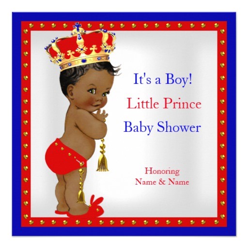 Ethnic Baby Shower Invitations Boy Prince Baby Shower Red White Blue Boy Ethnic Invitation