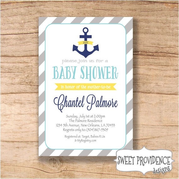 Etsy Nautical Baby Shower Invitations Nautical Baby Shower Invitation Anchor by Sweetprovidence