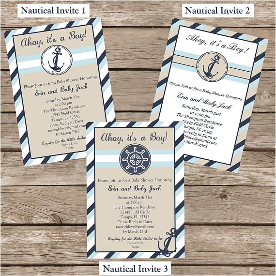 Etsy Nautical Baby Shower Invitations Nautical Baby Shower Invitation Printable by Taowithlove