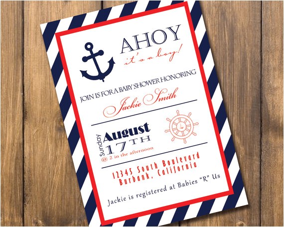 Etsy Nautical Baby Shower Invitations Nautical Boy Baby Shower Invitation by Alexbehmdesigns On Etsy