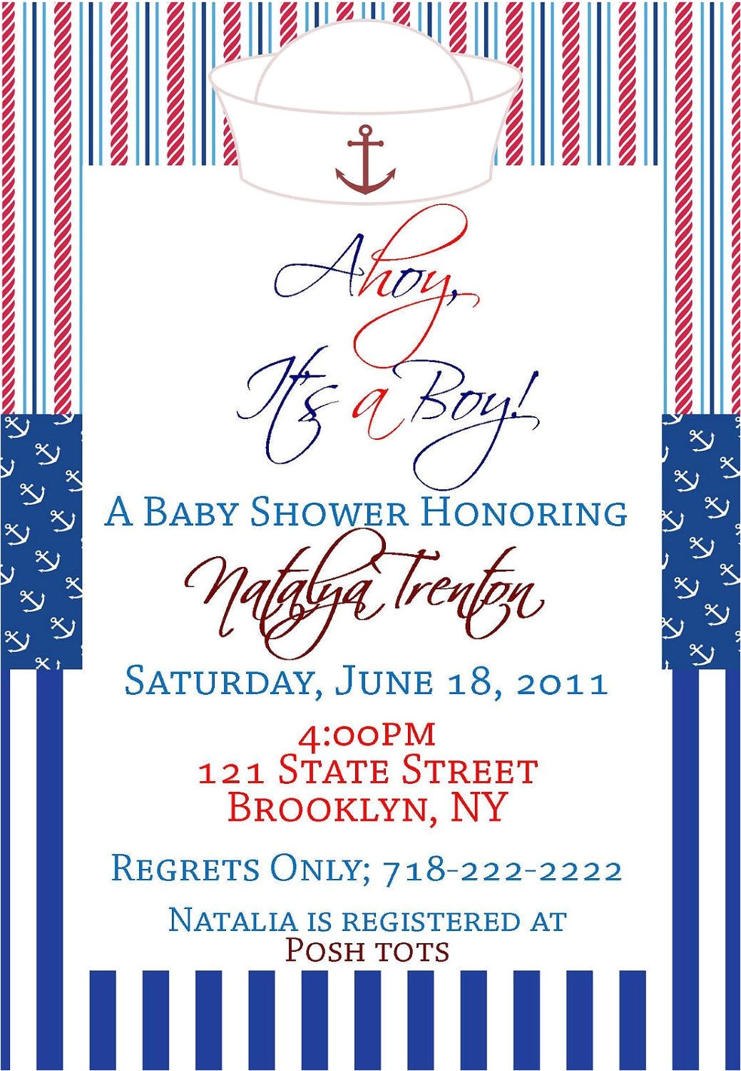 Etsy Nautical Baby Shower Invitations Printable Nautical Baby Shower Invitation $8 00 Via Etsy