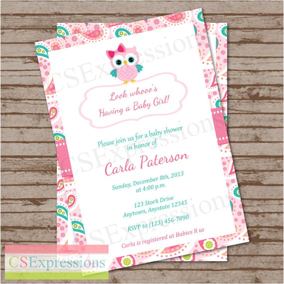 Etsy Owl Baby Shower Invitations Paisley Owl Baby Shower Invitation by Csexpressions On Etsy
