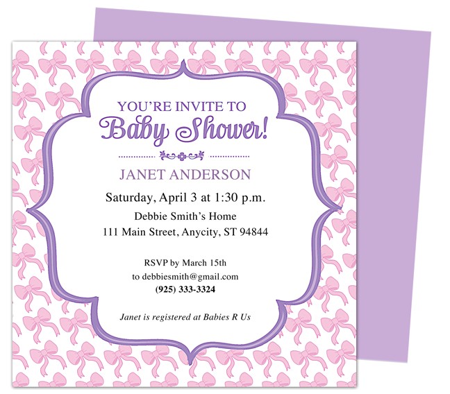 Example Baby Shower Invites Sample Baby Shower Invitations