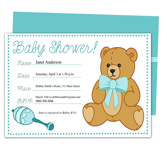 Example Of A Baby Shower Invitation Baby Shower Sample Invitations