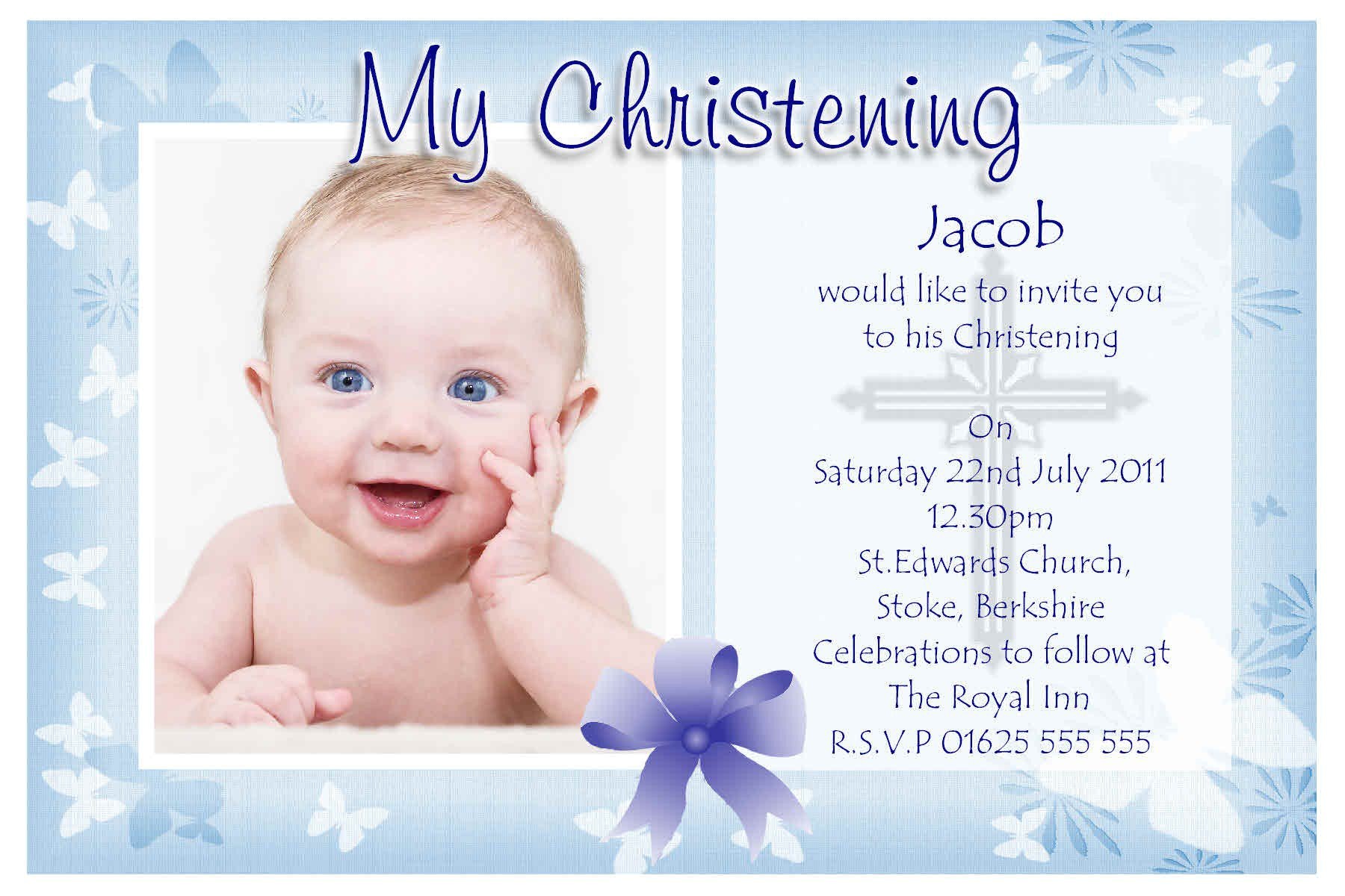 Example Of Baptismal Invitation Card Baptism Invitation Baptism Invitations for Boys New