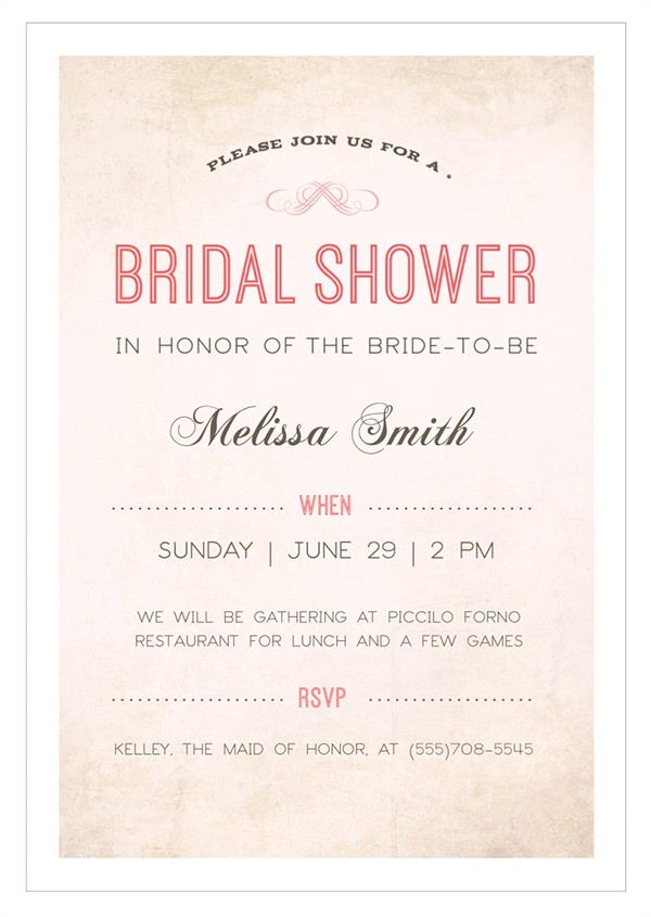 Examples Of Bridal Shower Invitations 30 Best Bridal Shower Invitation Templates
