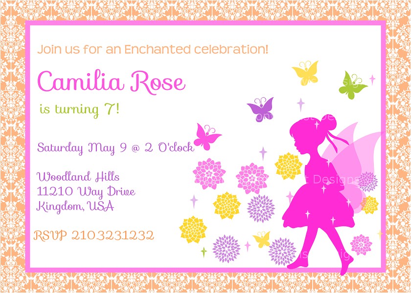 Fairy themed Birthday Invitation Fairy Birthday Invitation