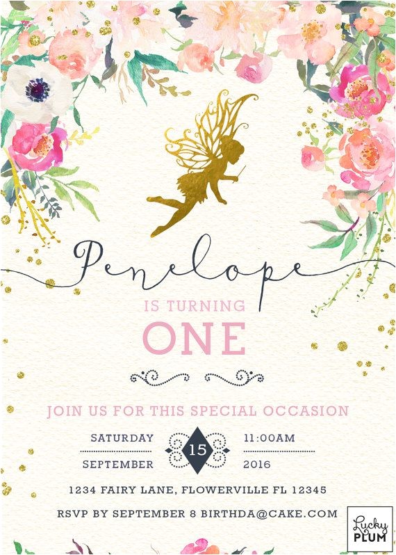 Fairy themed Birthday Invitation Use This One Fairy Birthday Invitation Garden