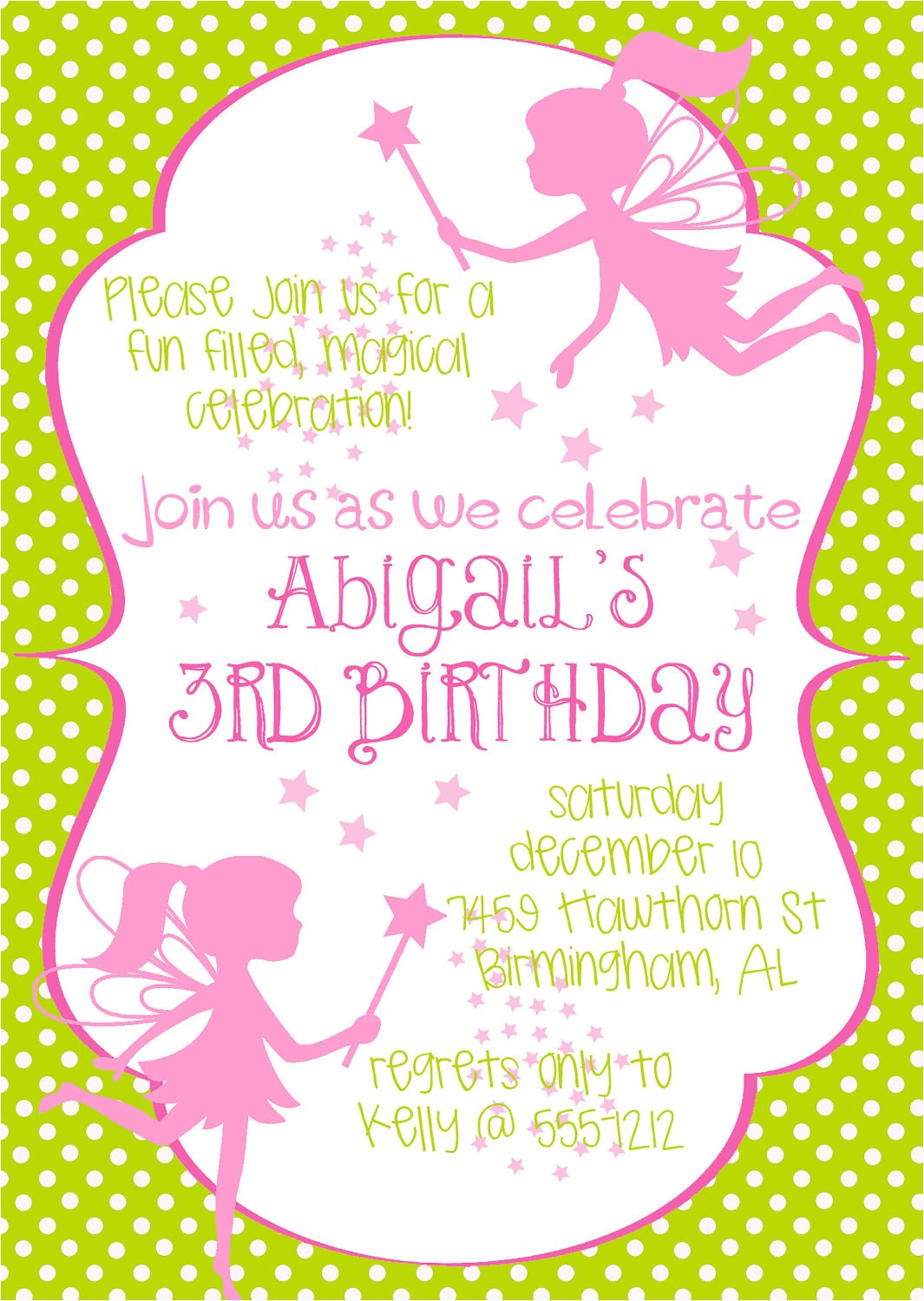 Fairy themed Birthday Invitation Wording Fairy Princess Birthday Party Invitation In by