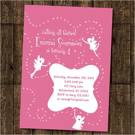 Fairy themed Birthday Invitation Wording Items Similar to Fairy Dance Birthday Party Invitation