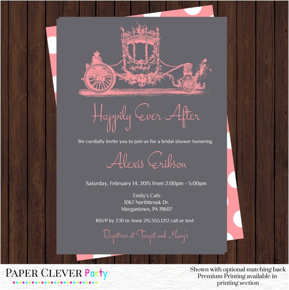 Fairytale Bridal Shower Invitations Fairy Tale Bridal Shower Invitations Coral Wedding