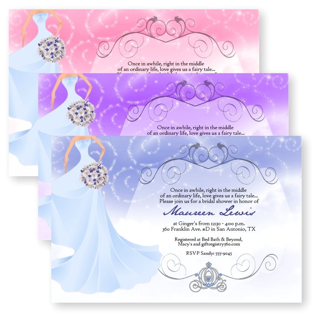 Fairytale Bridal Shower Invitations Fairytale Bridal Shower Bouquet Sparkly Sparkle Wedding