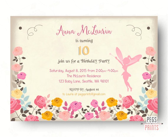 Fairytale themed Birthday Invitations Fairy Birthday Invitation Fairy Birthday Party by