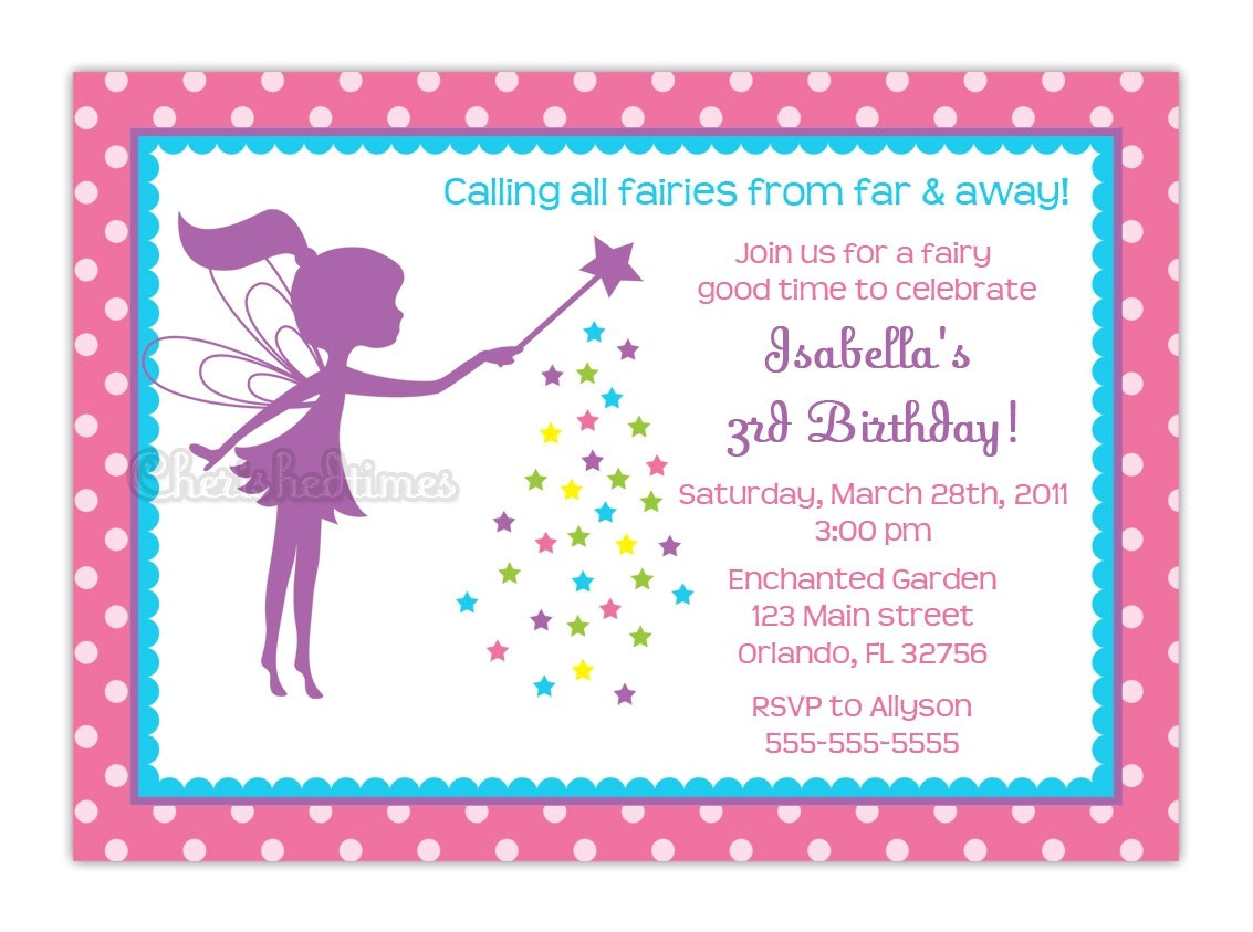 Fairytale themed Birthday Invitations Little Fairy Silhouette Birthday Party Invitation Choose Fairy