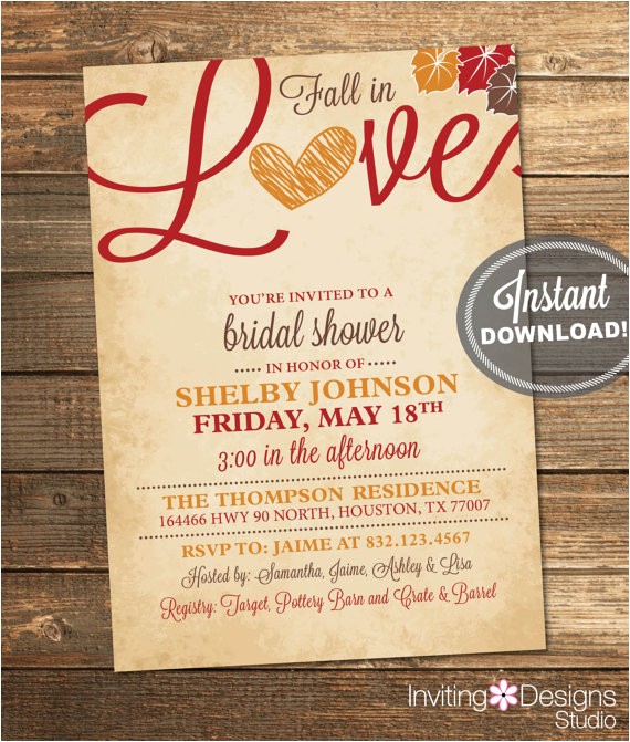 Fall Bridal Shower Invitation Templates Items Similar to Fall In Love Bridal Shower Invitation Fall Bridal Shower Invitation Templates Items Similar to Fall In Love Bridal Shower Invitation
