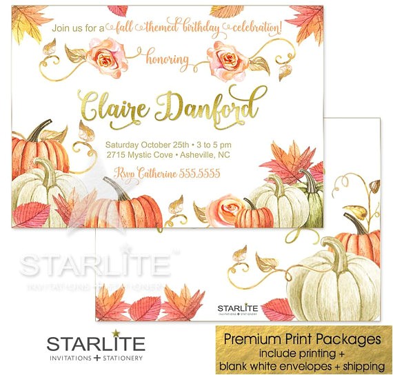 Fall themed Birthday Party Invitations Fall Birthday Invitation Fall themed Birthday Invitation Fall themed Birthday Party Invitations Fall Birthday Invitation Fall themed Birthday Invitation