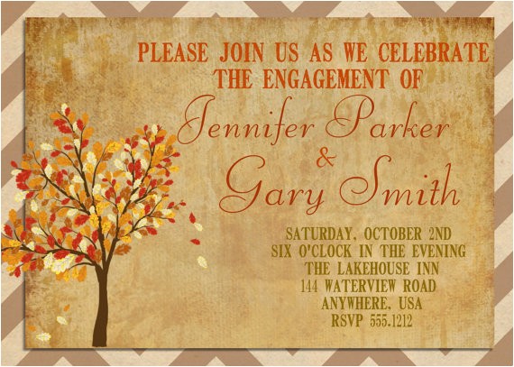 Fall themed Engagement Party Invitations Items Similar to Engagement Party Invitation Autumn