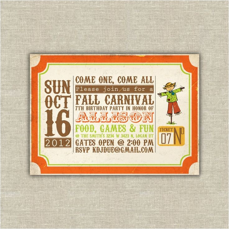 Fall themed Party Invitations Printable Digital File Harvest Party Invitations