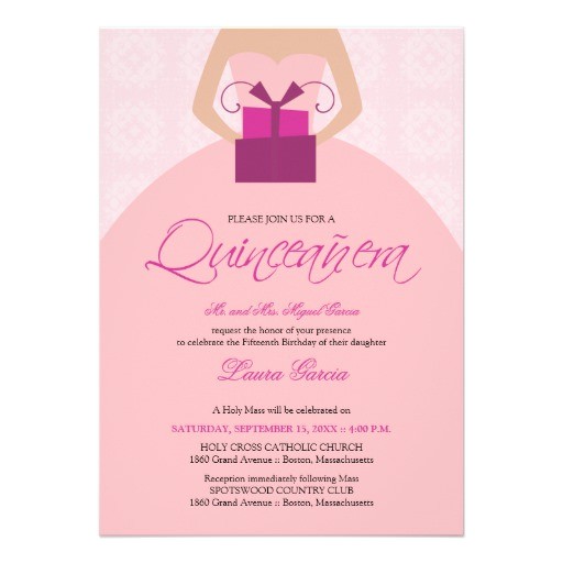 Fancy Quinceanera Invitations Fancy Ball Gown Quinceanera Invitation Pink 5 Quot X 7