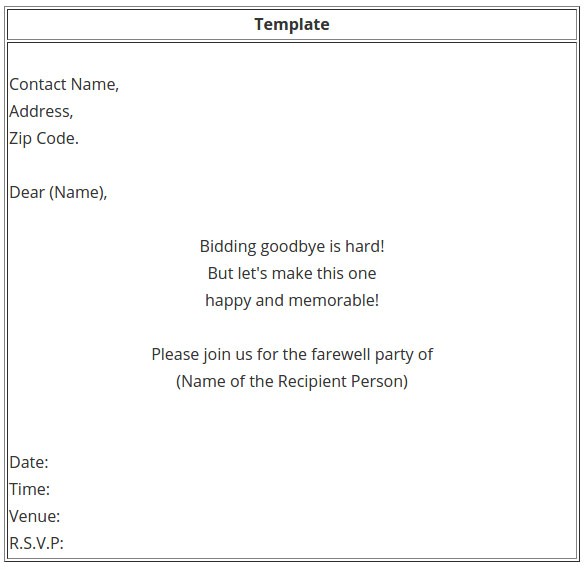 Farewell Party Invite Email Farewell Party Invitation Email
