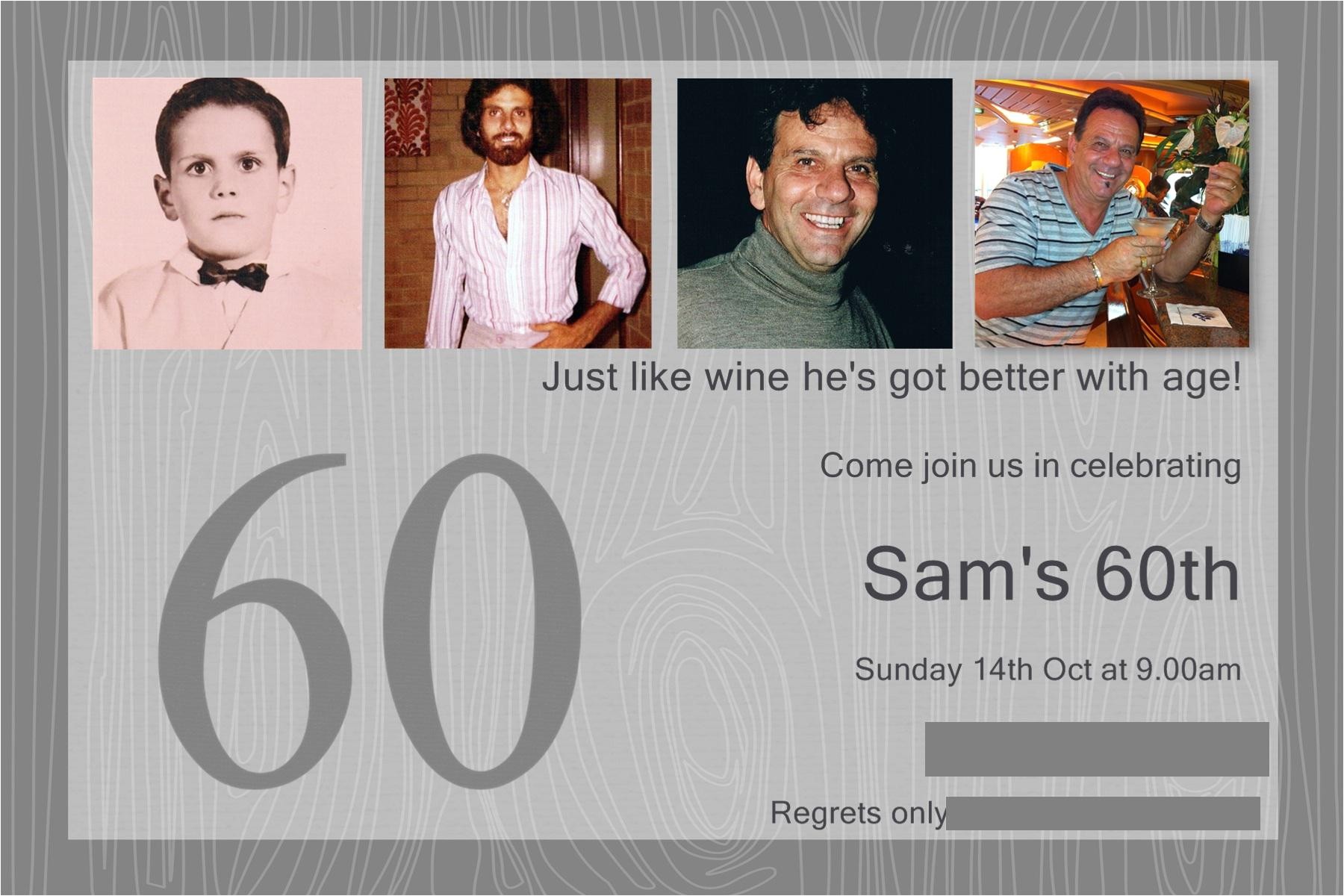 Father S 60th Birthday Invitation Wording 60th Birthday Party Invitations Party Invitations Templates