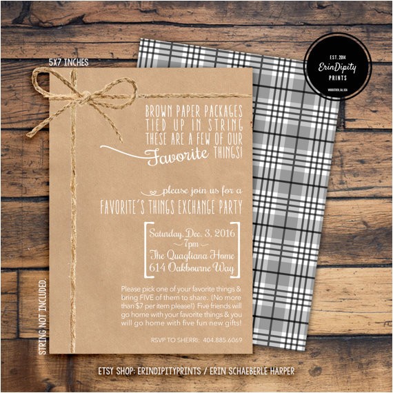 Favorite Things Party Invitation Wording Christmas Favorite Things Party Invitation Digital File or Favorite Things Party Invitation Wording Christmas Favorite Things Party Invitation Digital File or