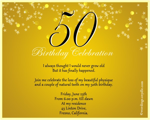 Fifty Birthday Invitation Wording 50th Birthday Invitation Wording Samples Wordings and