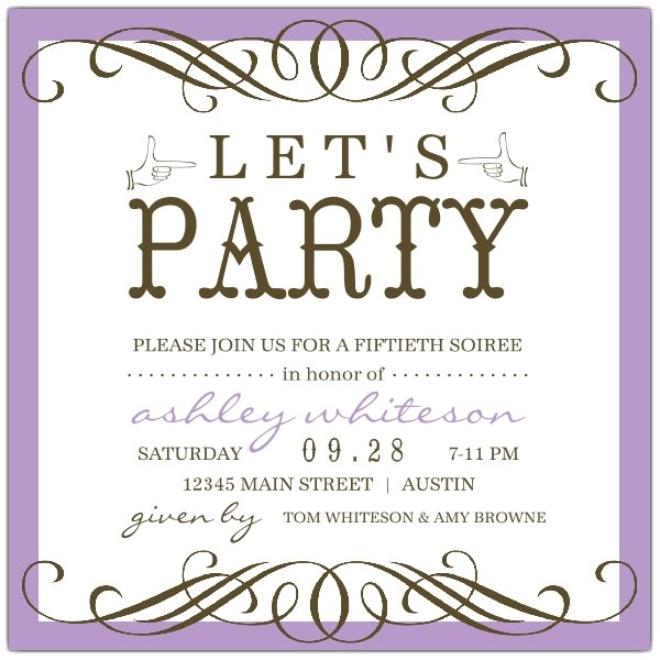 Fifty Birthday Invitation Wording Any Color Seattle 50th Birthday Invitations